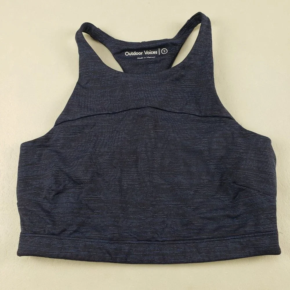 Outdoor Voices TechSweat Move Free Crop Top Blue Womens Small Sports Bra - Picture 3 of 12